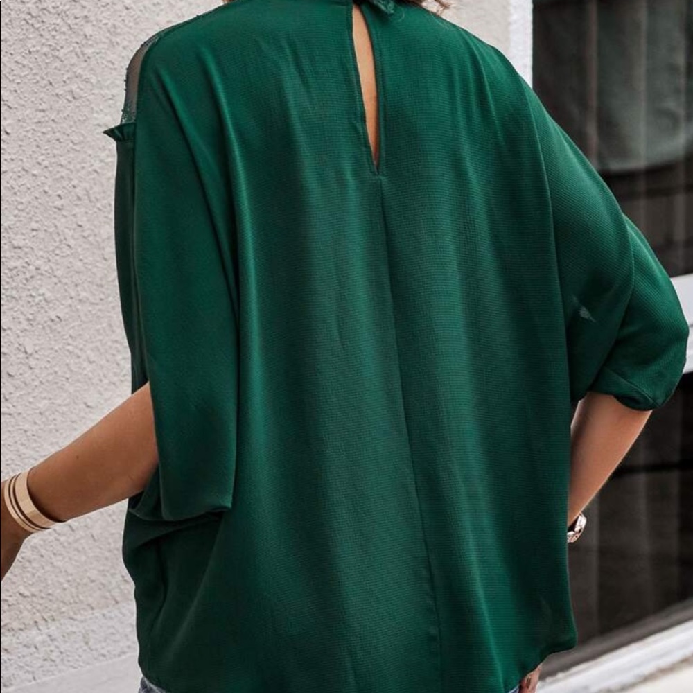 Boho Oversized Loose Fit Dolman Sleeve Top Blouse Black - Picture 9 of 13